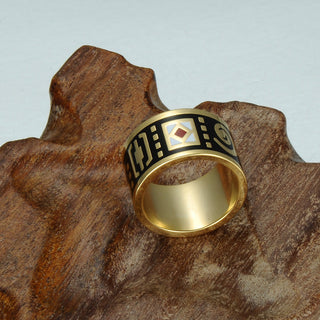 Homvare Women’s Gold Plated Handmade Enamel Ring Size 6