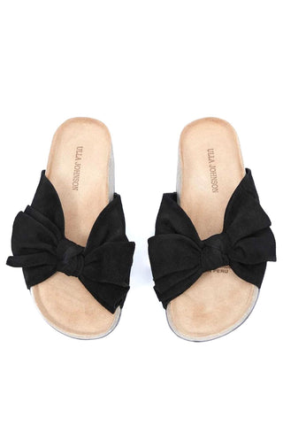 Ulla Johnson Women's Suede Bow Sandal Black Size 35"