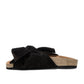 Ulla Johnson Women's Suede Bow Sandal Black Size 35"