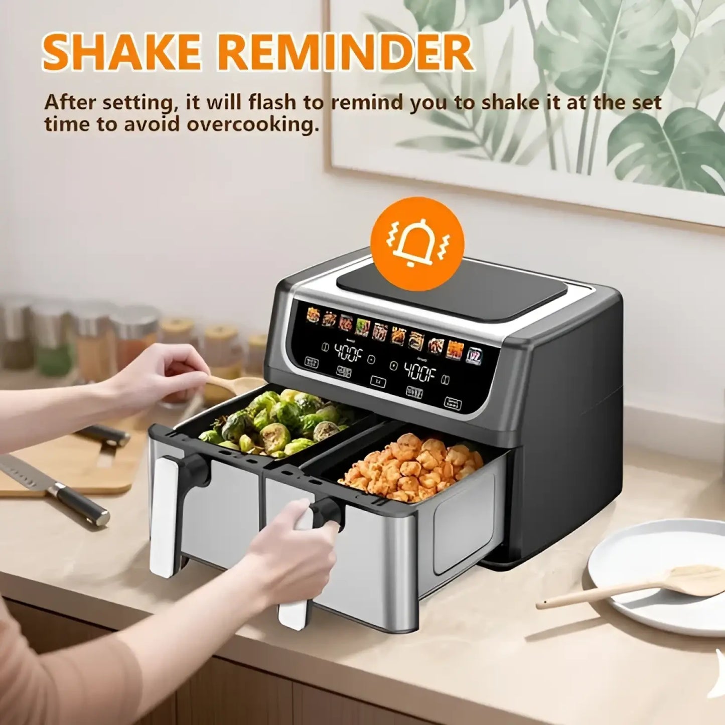 Dual Basket Air Fryer 9.5 Quart with 10 Presets