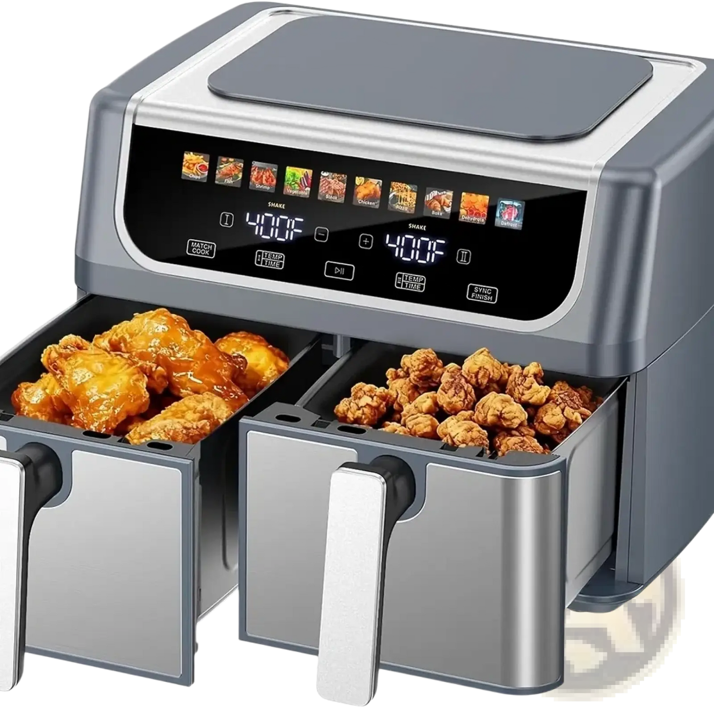 Dual Basket Air Fryer 9.5 Quart with 10 Presets