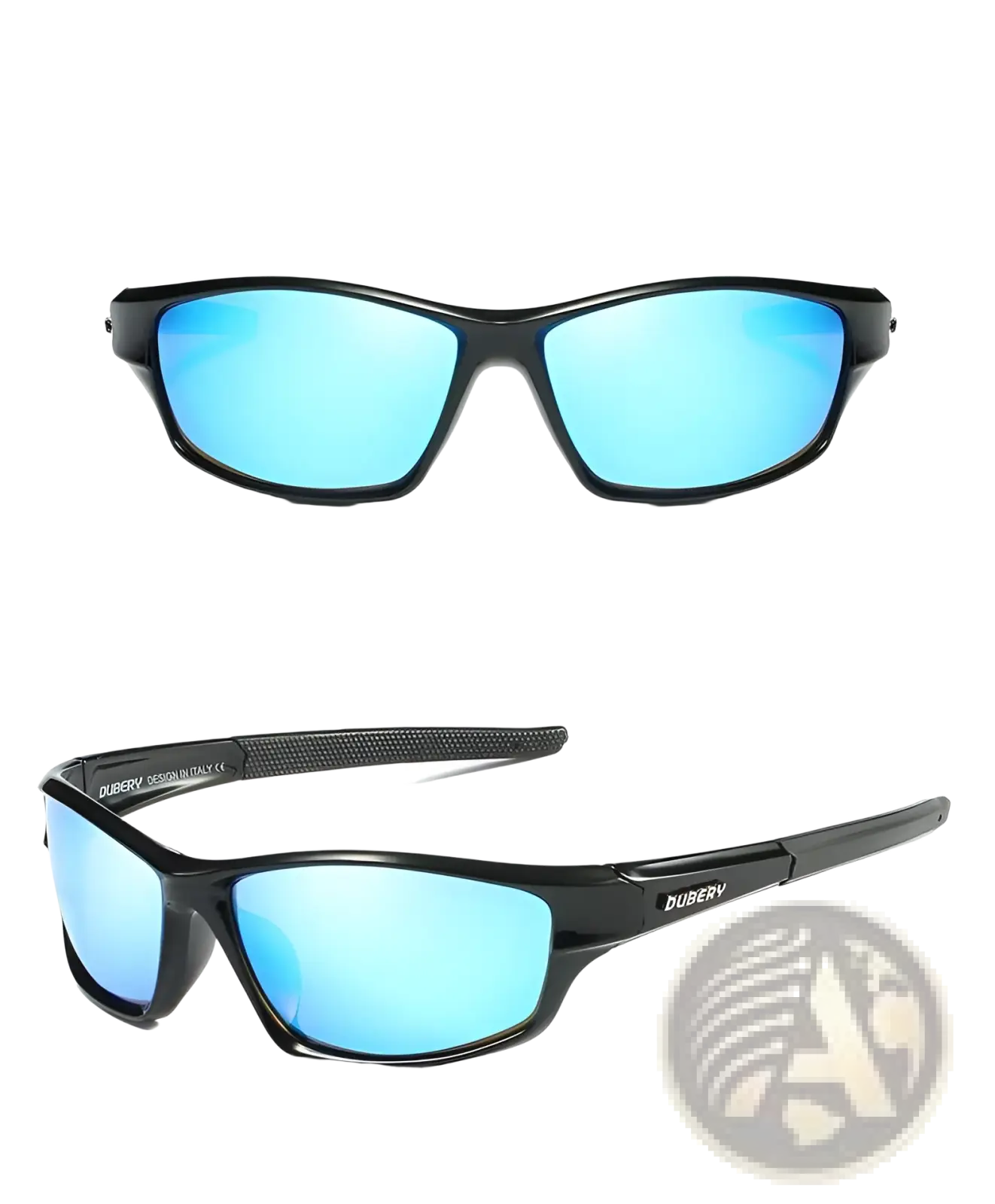Dubery Retro Polarized Sport Sunglasses with Clear Frames