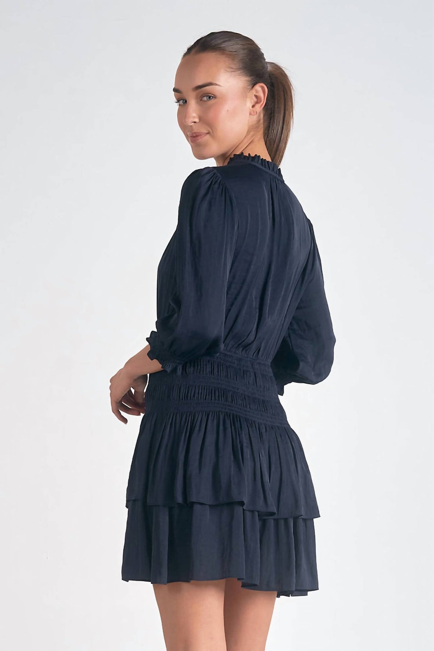 Elan - Smocked Satin Dress