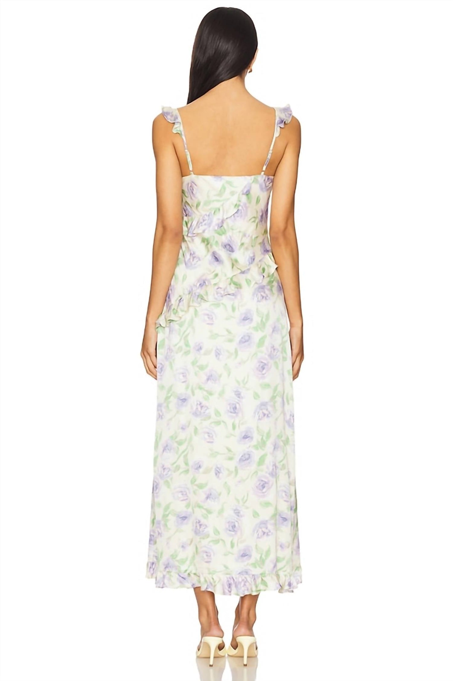 Astr - Rosalina Satin Floral Midi Dress