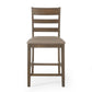 Farmhouse Upholstered Wood Counter Stools