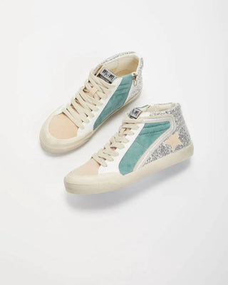 Miim - Women's Kyle Rubber Lace-up Glitter Leather Sneakers