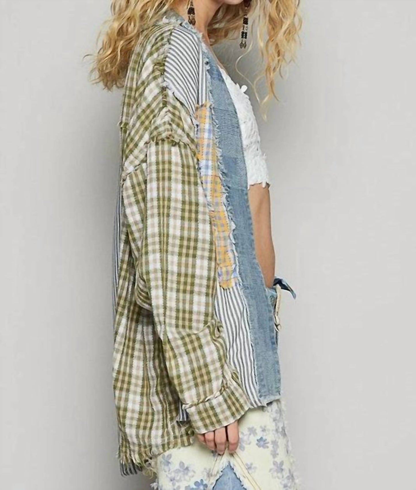 Pol - Plaid Inspiration Open Cardigan