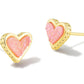 Kendra Scott - Women's Framed Ari Heart Gold Stud Earrings