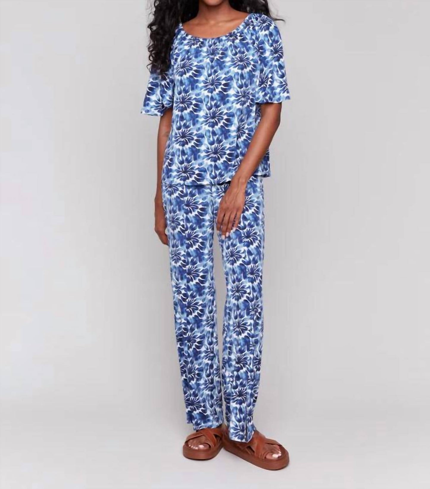 Charlie B - Lily Print Off Shoulder Knit Top