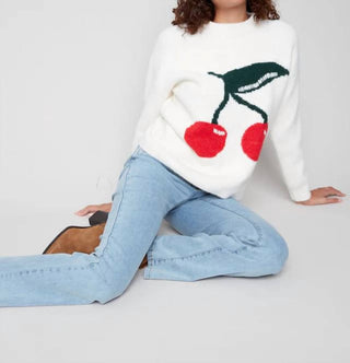 Charlie B - Cherry Fuzzy Drop Shoulder Sweater