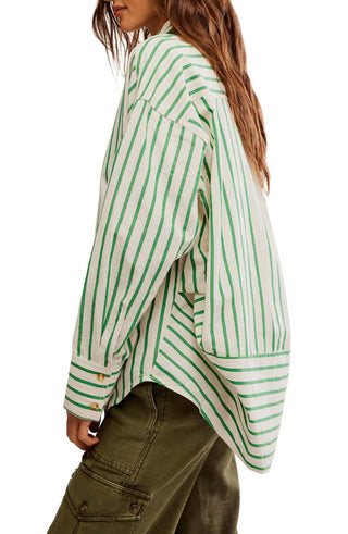 Free People - Varsity Vibes Stripe Oversize Button-up Shirt