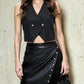 Coalition La - Mia Allure Vegan Leather Vest And Skirt Set