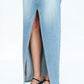 Bayeas - Lauren Mid Rise Slit Denim Maxi Skirt