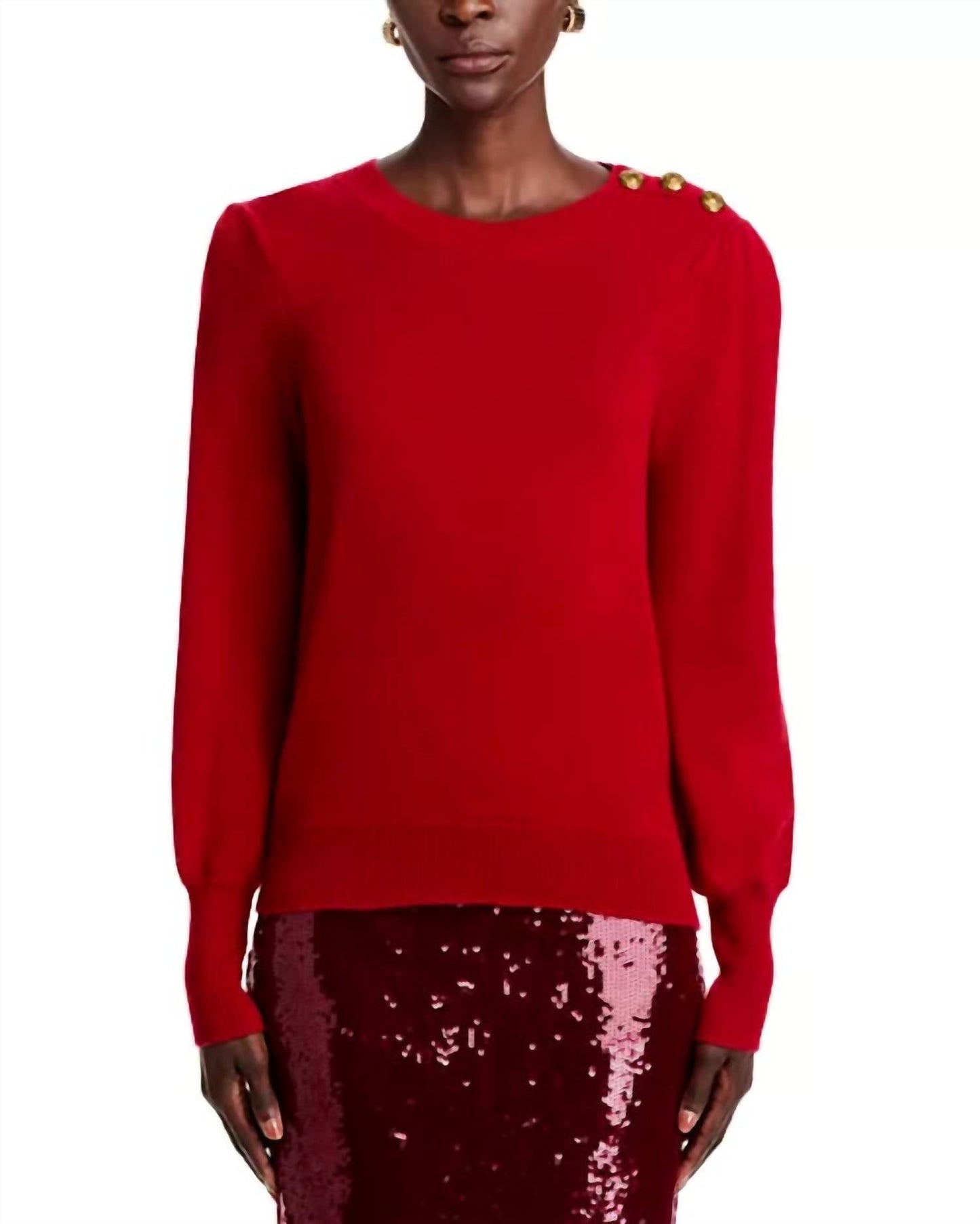 Veronica Beard - Nelia Cashmere Sweater with Crest Snaps