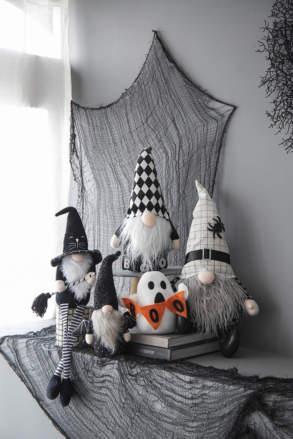 Handcrafted Pair of 23-Inch Halloween Gnomes by Bruce