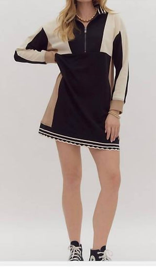 Entro - Emmie Colorblock Neutral Dress