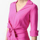 Joseph Ribkoff - 3/4 Sleeves V-neck Collared Dress