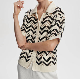 Varley - Anais Crochet Polo Shirt