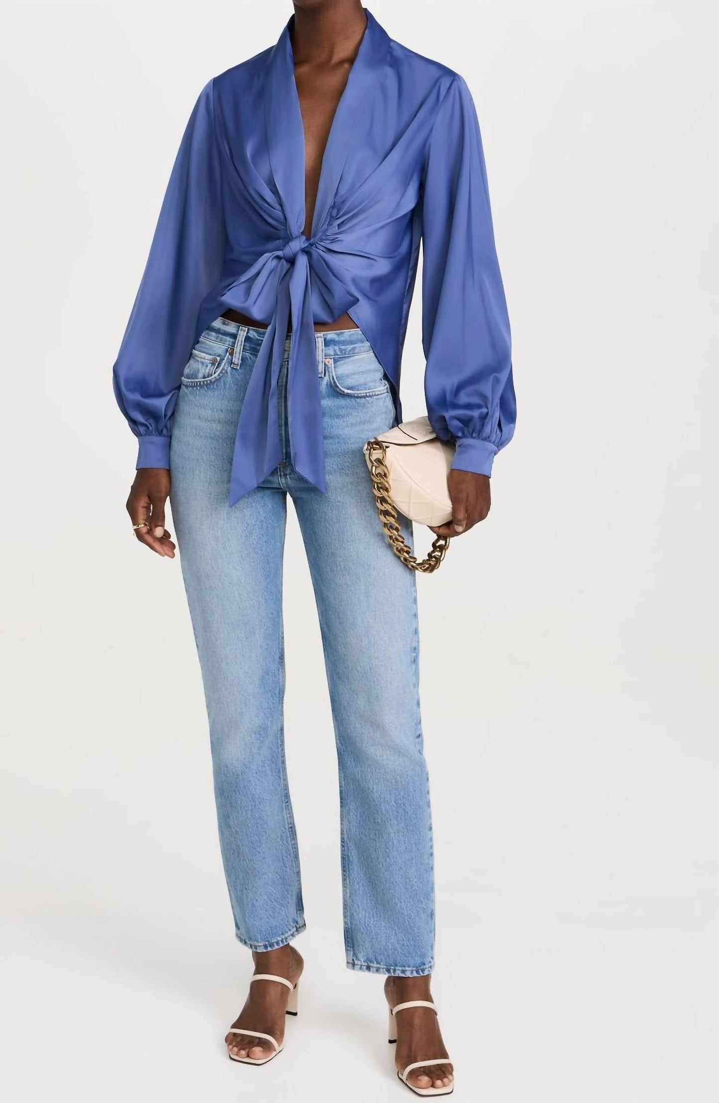 Susana Monaco - Matte Satin Tie Blouse