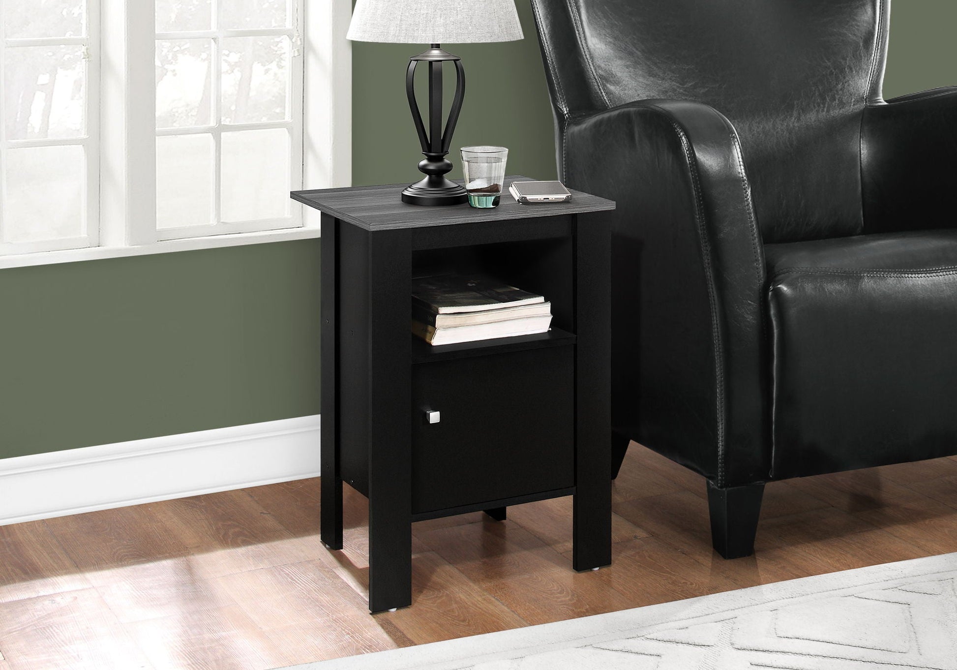 Accent Nightstands with Storage and Transitional Style