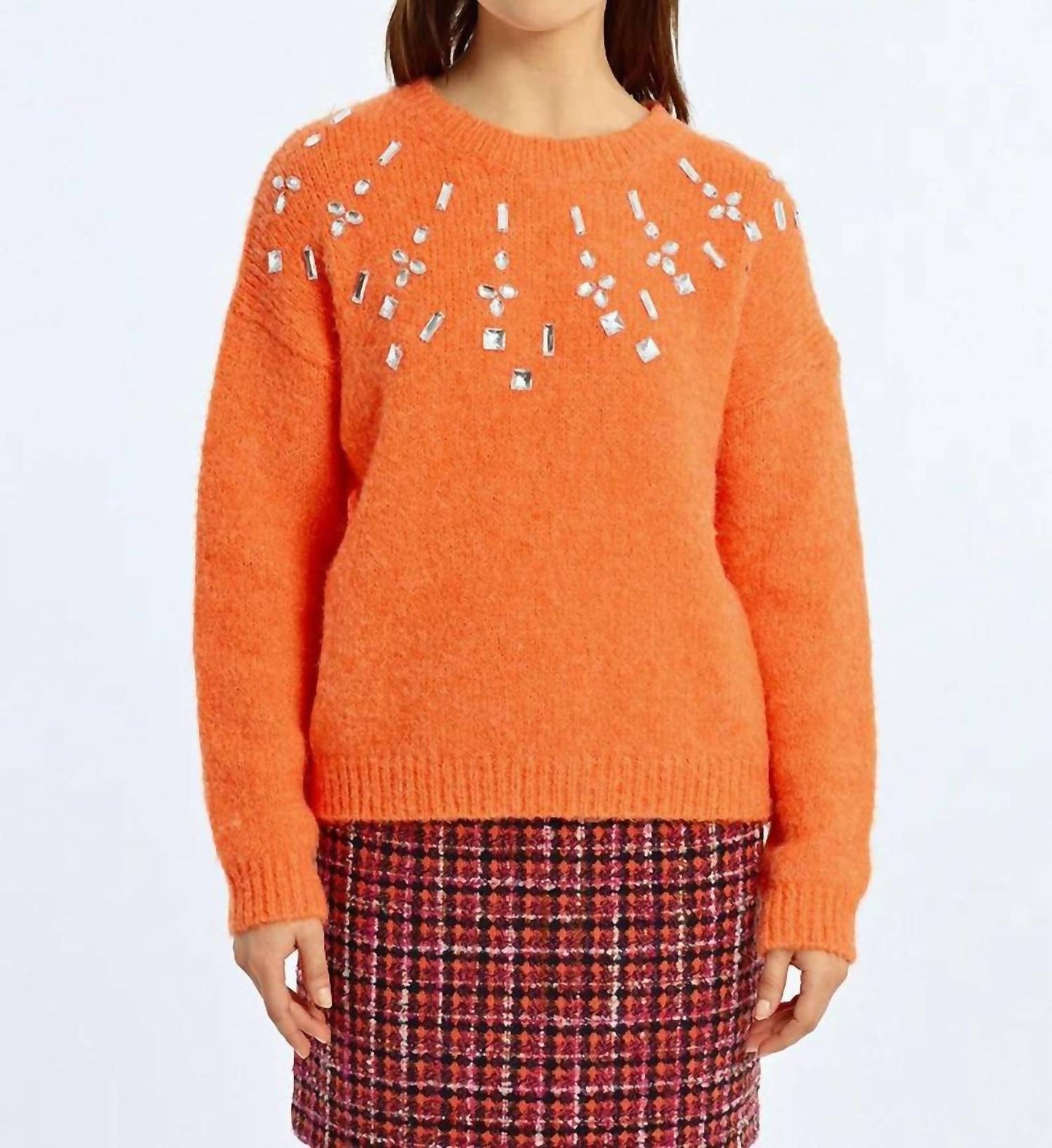 Molly Bracken - Rhinestone Accent Collar Sweater