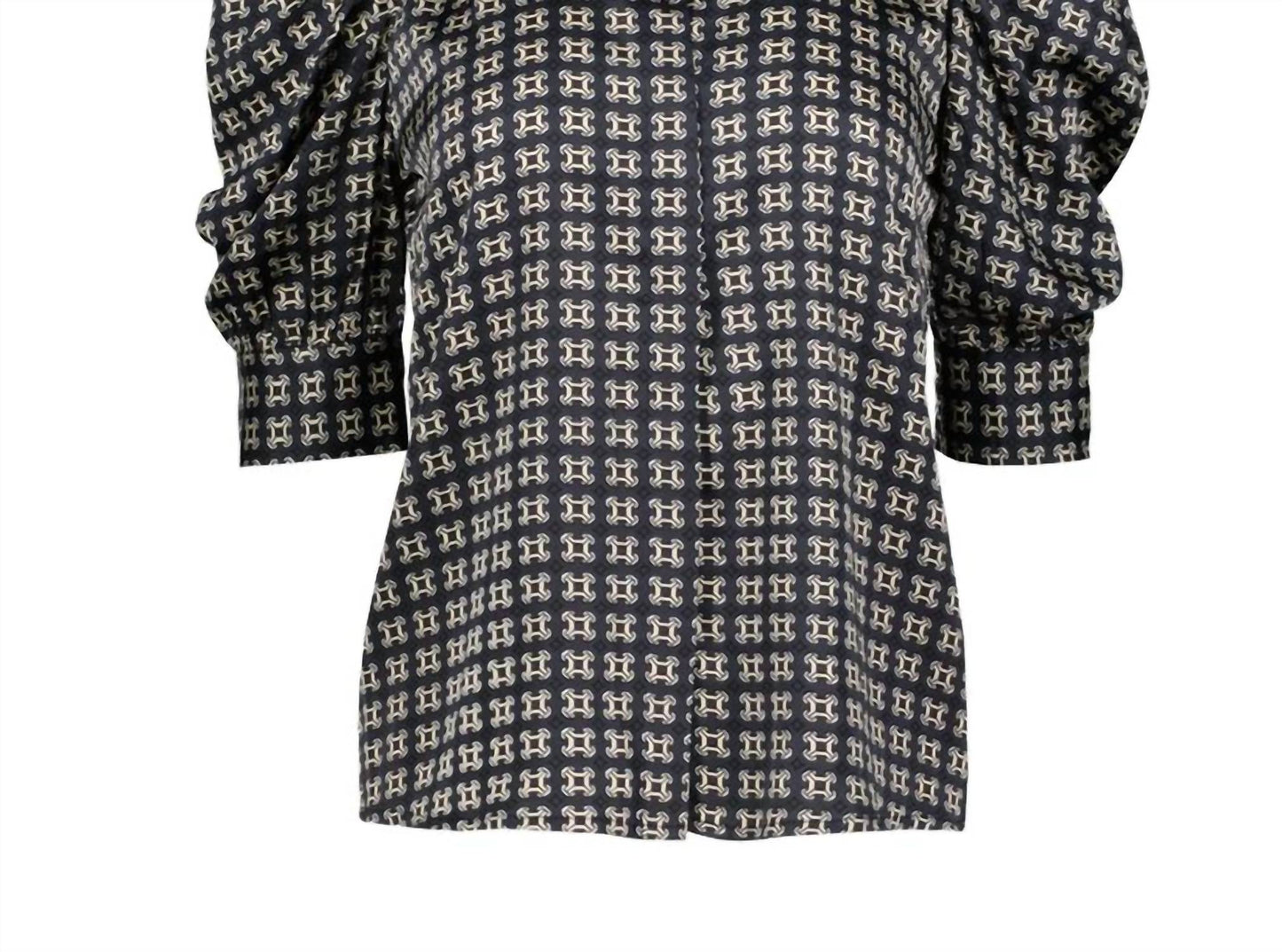Bishop + Young - Heritage Print Quarter Ruched Sleeve Top