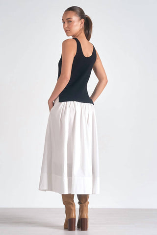 Elan - Tank Top Cotton Skirt Midi Dress