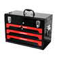 Portable 20" Steel Tool Box With 3 Drawers And Metal Latch Closure