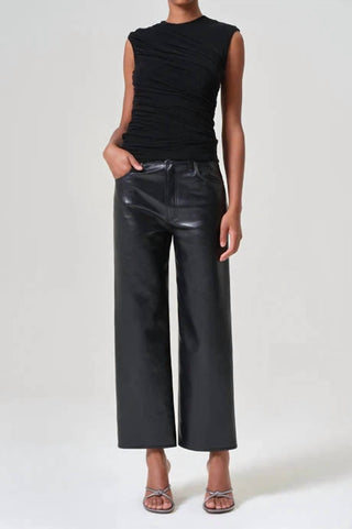 Agolde - Ren High Rise Wide Leg Recycled Leather Pants