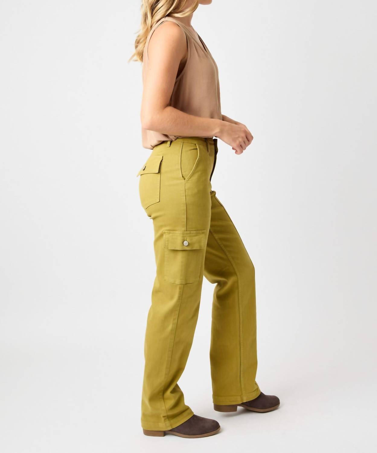 Judy Blue - High Waisted Garment Dyed Straight Cargo Pants