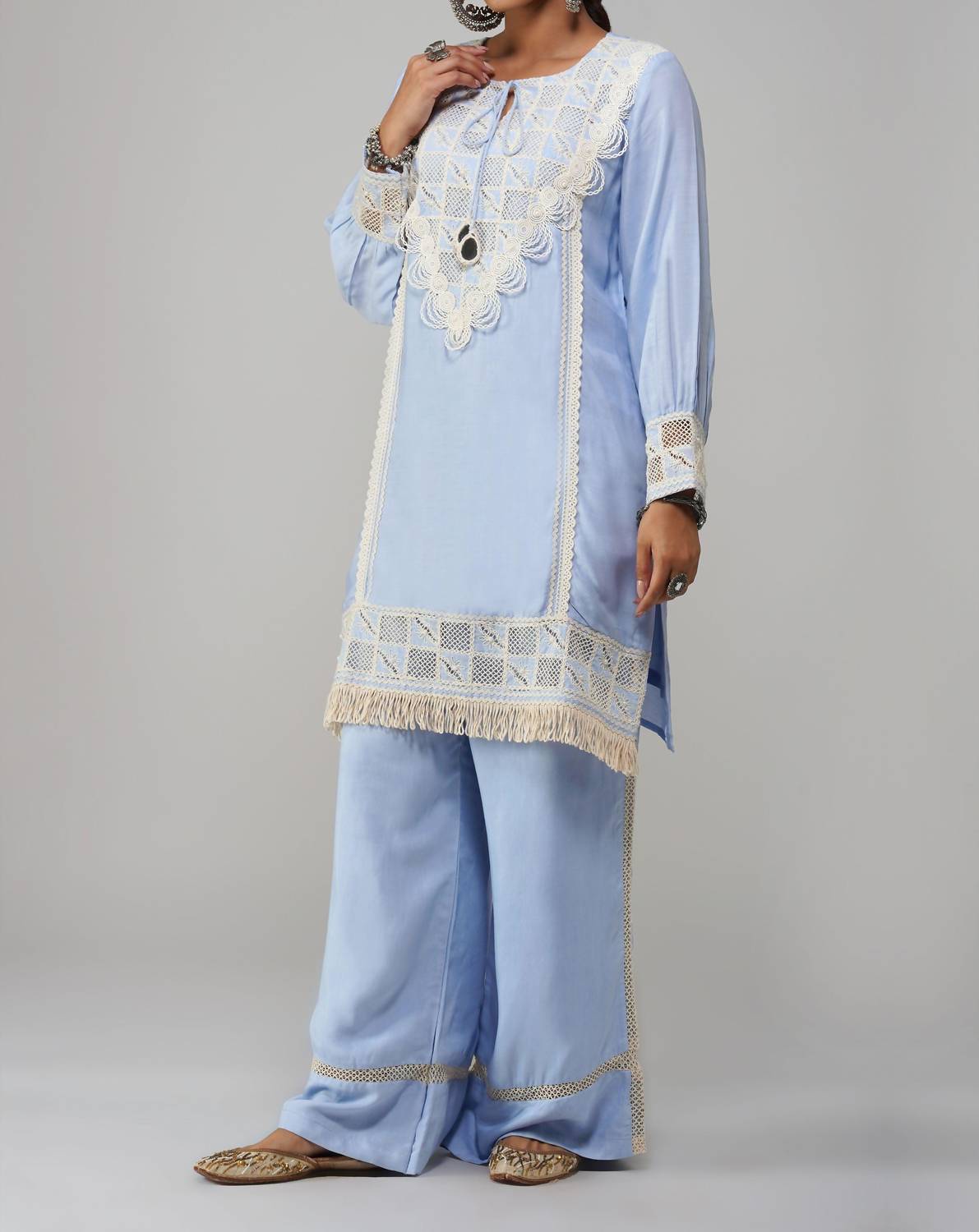 Zaalima Fashion - Straight Tunic Set Cotton - Noor-e-rang