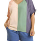 Umgee - Color Block Cotton Gauze Top,