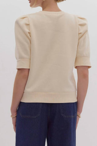 Entro - Grace Puff Sleeve Knit Top