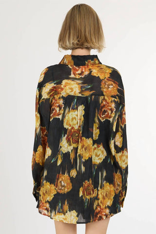 Beulahstyle - Suri Abstract Floral Shirt And Shorts Set