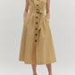 Entro - Belted Pleated Skirt & Pockets Dress