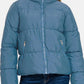 Zenana - Zip Up Turtleneck Puffer Jacket With Pockets