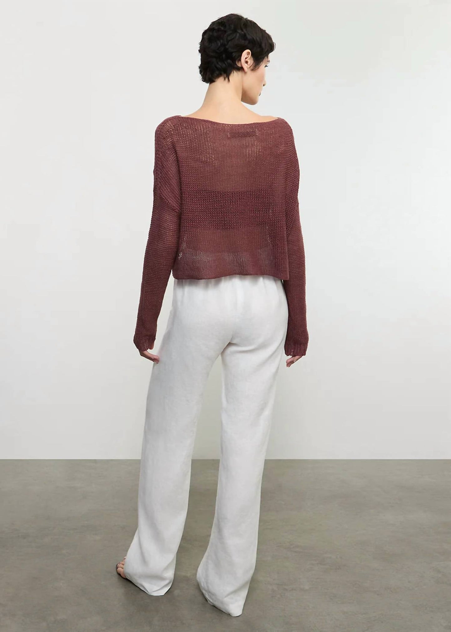 Enza Costa - Linen Open Knit Bateau Sweater