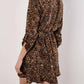Apricot - Women's Leopard Crepe Belted Dress