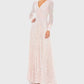 Mac Duggal - Beadedlace Long Sleeve Wrap Over Gown