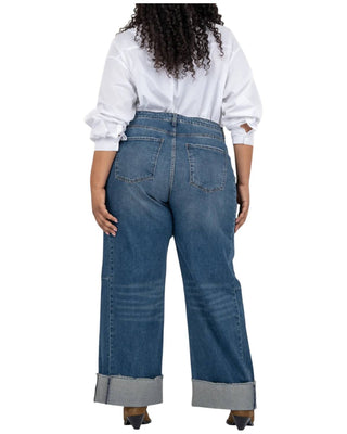 Kut From The Kloth - Meg High Rise Wide Leg Fab Ab Roll Up Jeans