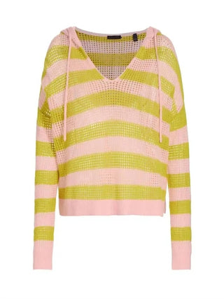 Atm - Cashmere Mesh Stripe Hoodie