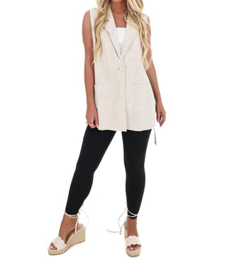 Allie Rose - Long Run Linen Jacket Vest