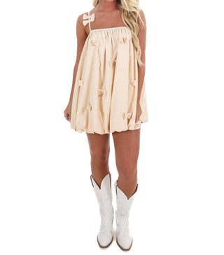 Lena - Sweet On You Bow Bubble Mini Dress