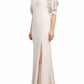 Alberto Makali - Embellished Lace Sleeve Mermaid Slit Side Gown