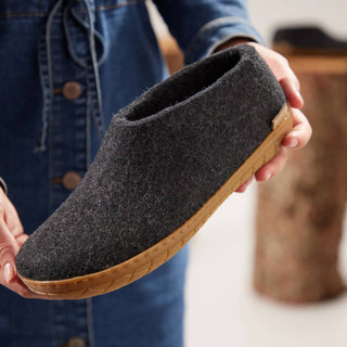 Glerups - Unisex Felt Slipper With Honey Natural Rubber Sole