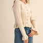 &Merci - Ruffle Hem Ribbed Knit Cardigan