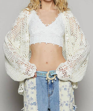 Pol - Crochet Open-front Cardigan