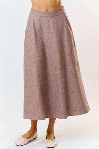 Lalavon - Wool Flared Midi Skirt