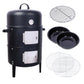 17 Inch Steel Charcoal Smoker Heavy Duty Round BBQ Grill Black