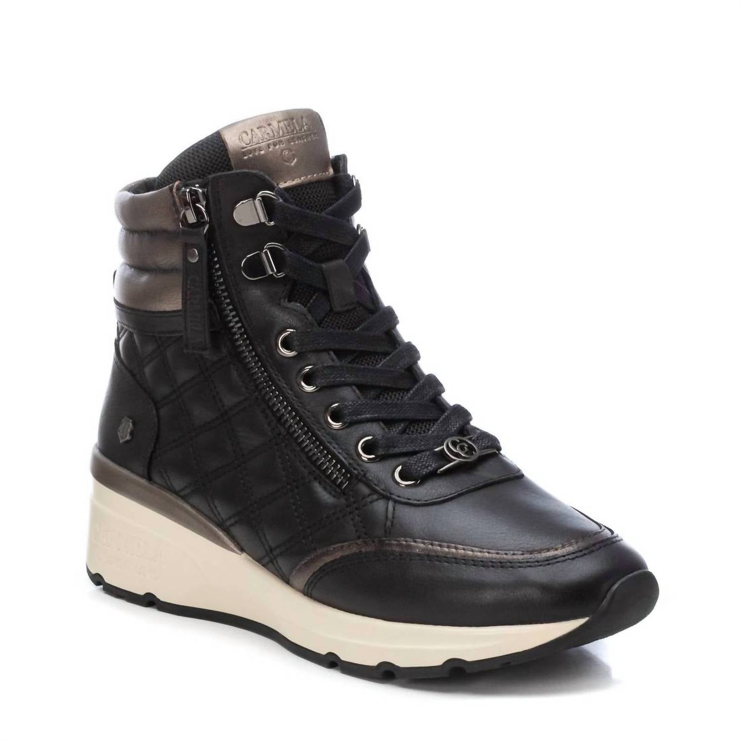 Xti - Women's Carmela Collection Leather Sneaker Booties